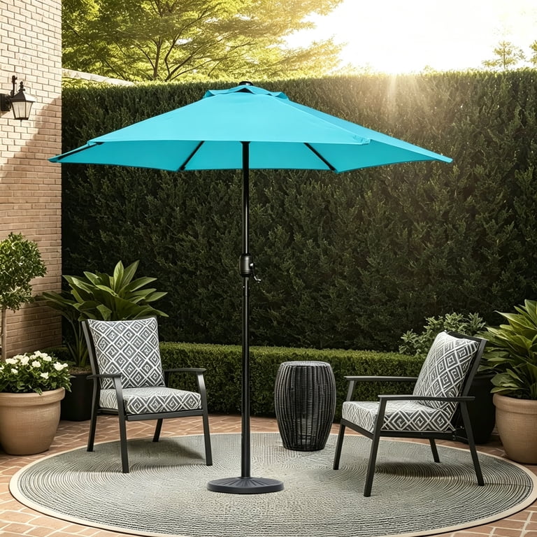 7.5 ft patio umbrella with crank multi color beach theme Bluewater Tilt Outdoor while the 8 glass fiber ribs ensure strength and stability Blissun 7.5 ft Patio Umbrella,