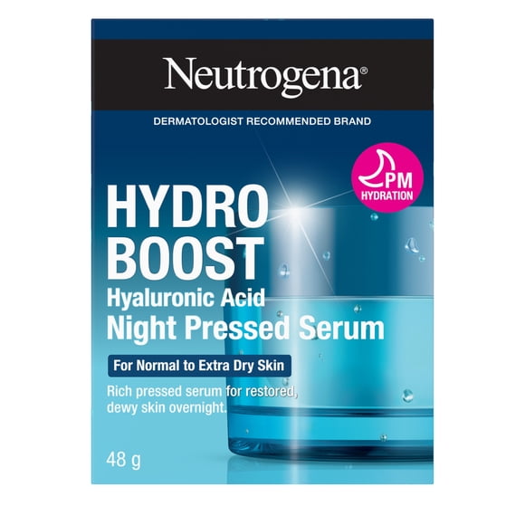Neutrogena Hydro Boost Night Pressed Face Serum with Purified Hyaluronic Acid and Antioxidants for Moisturized Skin