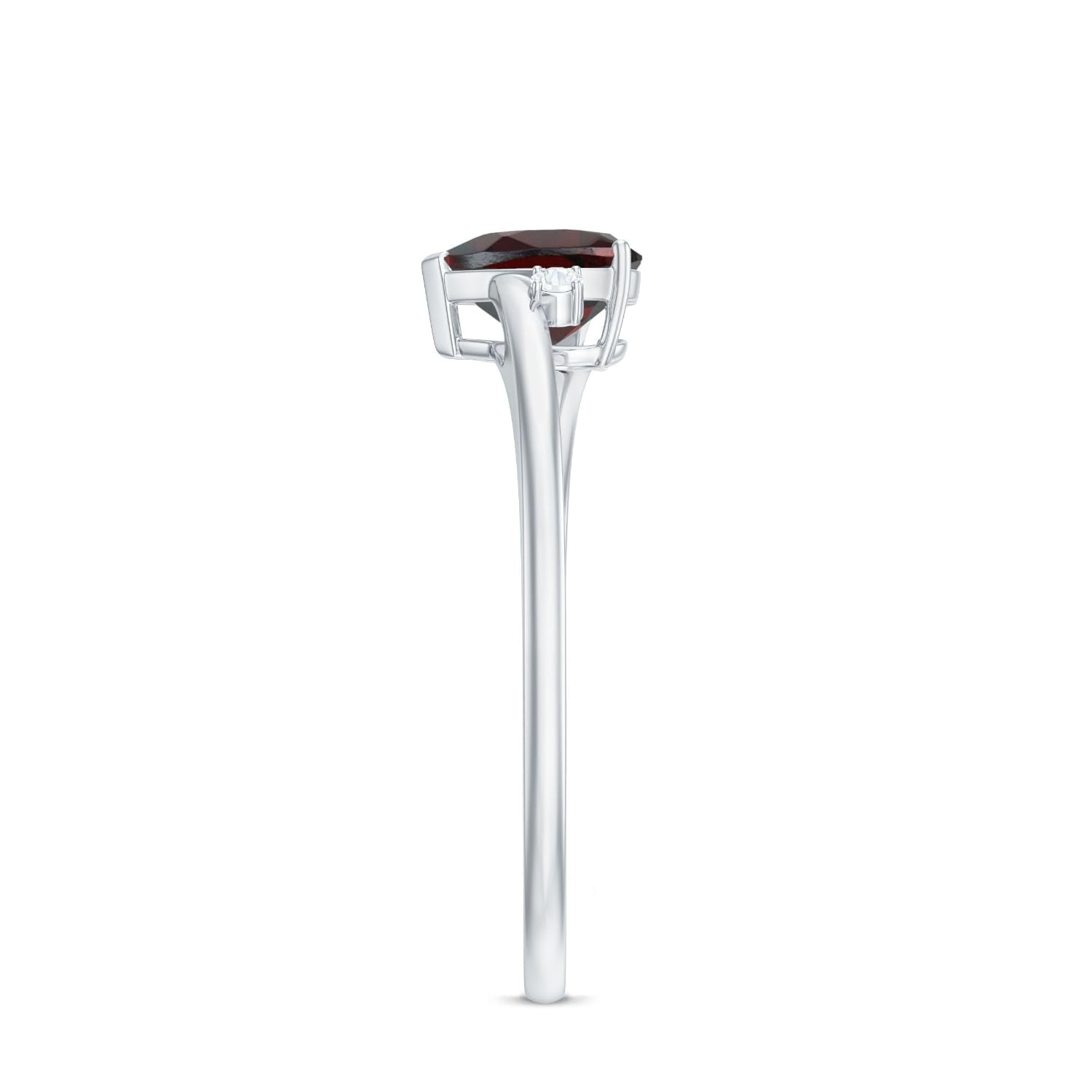 Heart Shape 6mm Red Garnet 925 Sterling Silver Solitaire Promise Engagement Ring for Women