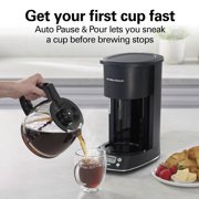 Hamilton Beach 12 Cup Programmable Coffee Maker, Glass Carafe, Matte Black