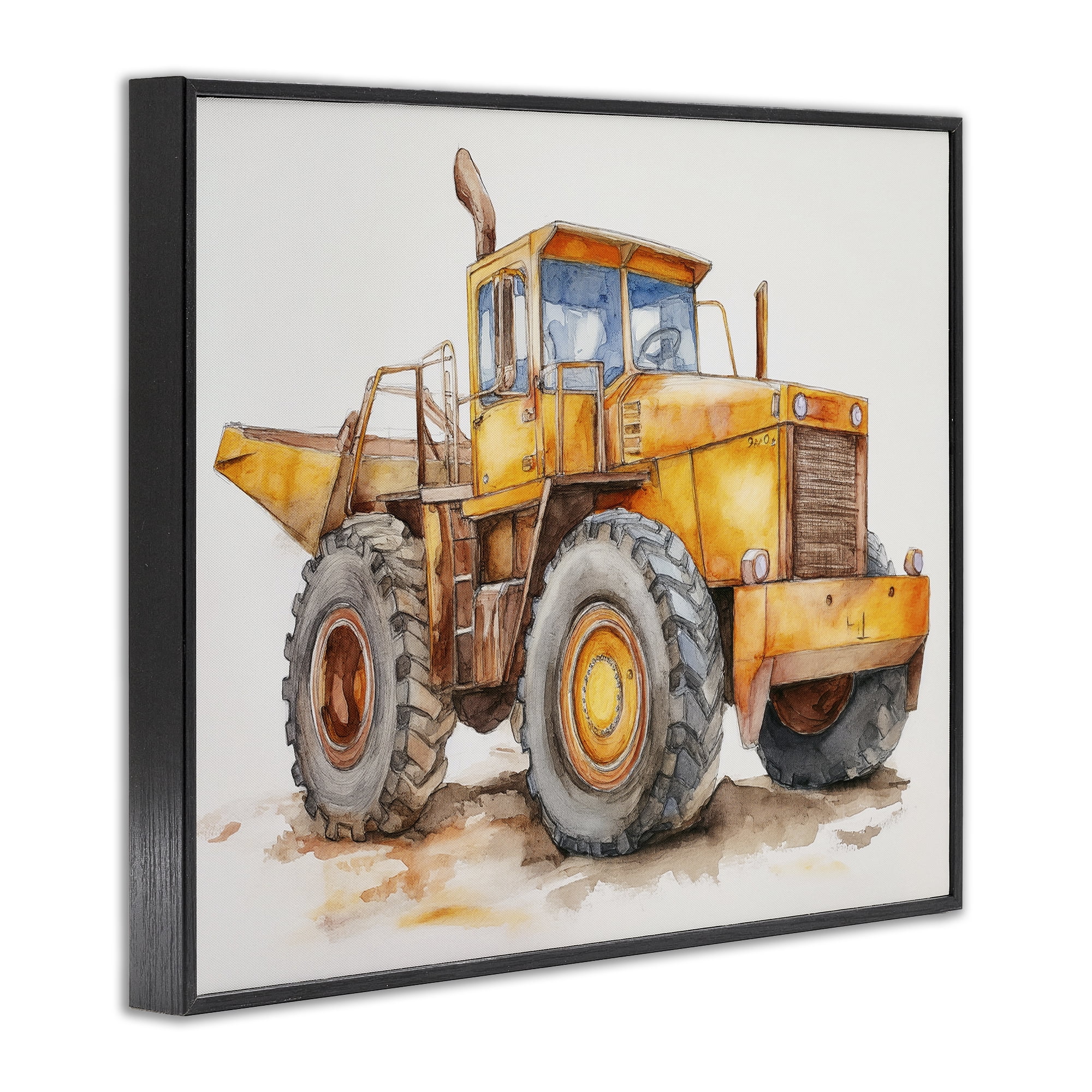 Stupell Industries Construction Truck Whimsicality Black Framed Giclee Art, design by Steve Hunziker