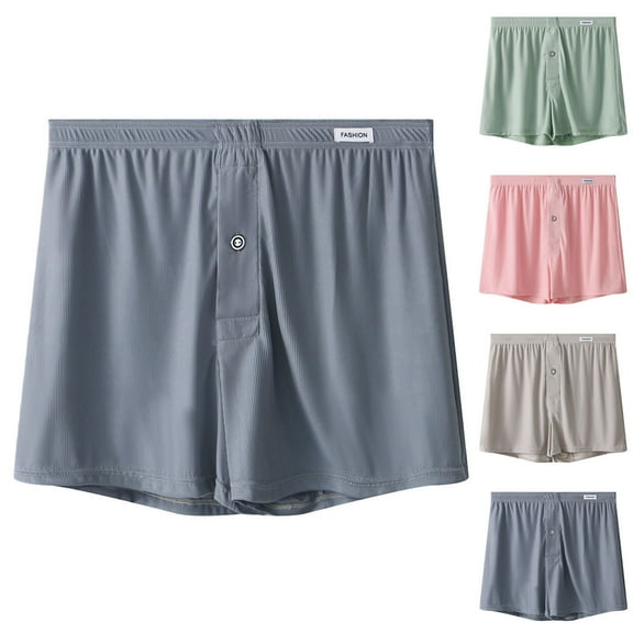 Dovford Men's Boxer Shorts Underwear Soft Comfortable Breathable Classic Casual Loose Stretch Knit Short