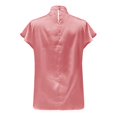 thumbnail image 5 of Lixiuxyad Baggy T Shirts Womens Summer Satin Casual Ruffle Short Sleeve Crewneck Tops,Red M, 5 of 6