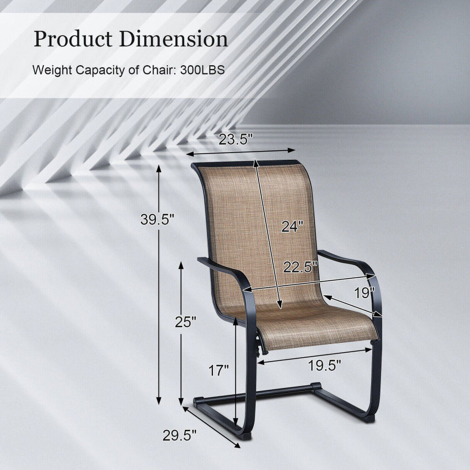 Aimee Lii 2 Pieces Patio Dining Chairs with C spring motion High Backrest Armrest, Outdoor Patio Set Aimee Lii 2 Pieces Patio Dining Chairs with C spring motion High Backrest Armrest, Outdoor Patio Set