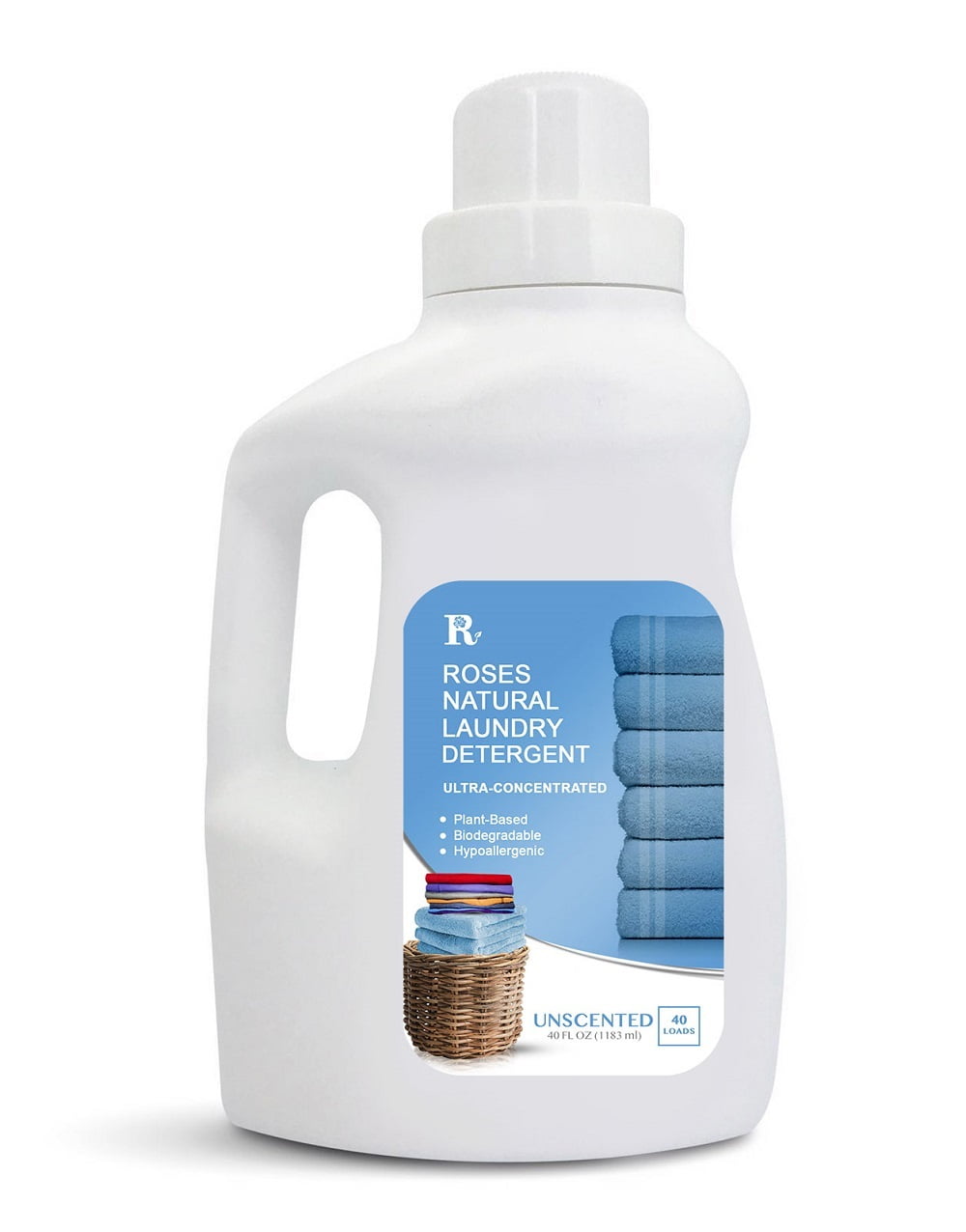 Roses Natural Ultra Concentrated Laundry Detergent, 40 Oz, Unscented