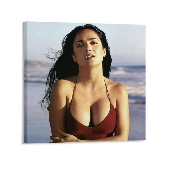 Salma Hayek Hot Girl Sexy Poster (44) Poster Cool Artworks Painting Wall Art Canvas Prints Hanging Picture Home Decor Posters Gift 16x16inch(40x40cm)