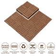 thumbnail image 5 of Alden Design 27pcs Indoor & Outdoor Wood Flooring Tiles for Patio Garden, 12" x 12", Brown, 5 of 10