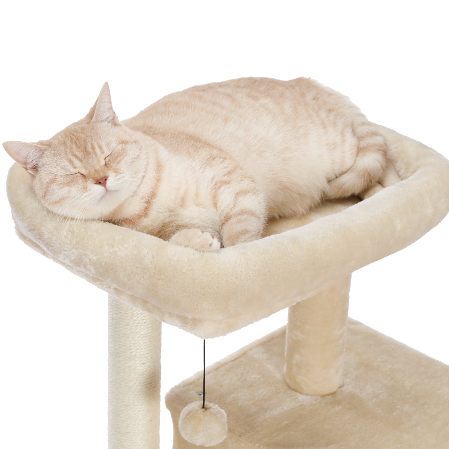 Kadyn Cat Tree Luxury 34 Inches Cat Tower with Sisal Scratching Posts, Scratching Board, Plush Perch, Kitty Kitten Play House, Beige Kadyn Cat Tree Luxury 34 Inches Cat Tower with Sisal Scratching Posts, Scratching Board, Plush Perch, Kitty Kitten Play House, Beige