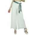 thumbnail image 2 of Bimba Women White Georgette Palazzo Pants Elastic Waist Casual Clothing, 2 of 4