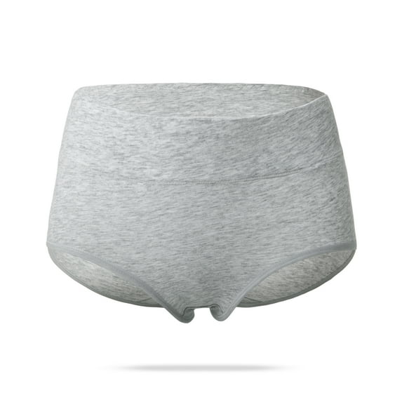 Women's Briefs 4 Pack, Soft Cotton High Waist Breathable Solid Color Brief Seamless Panties for Women, Black+Gray, L