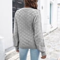 thumbnail image 4 of Womens Fall Fashion 2022! QLEICOM Sweaters for Women, Women's Three-dimensional Plaid Sweater Women's Loose Autumn And Winter Long-sleeved Sweater On Clearance, 4 of 6