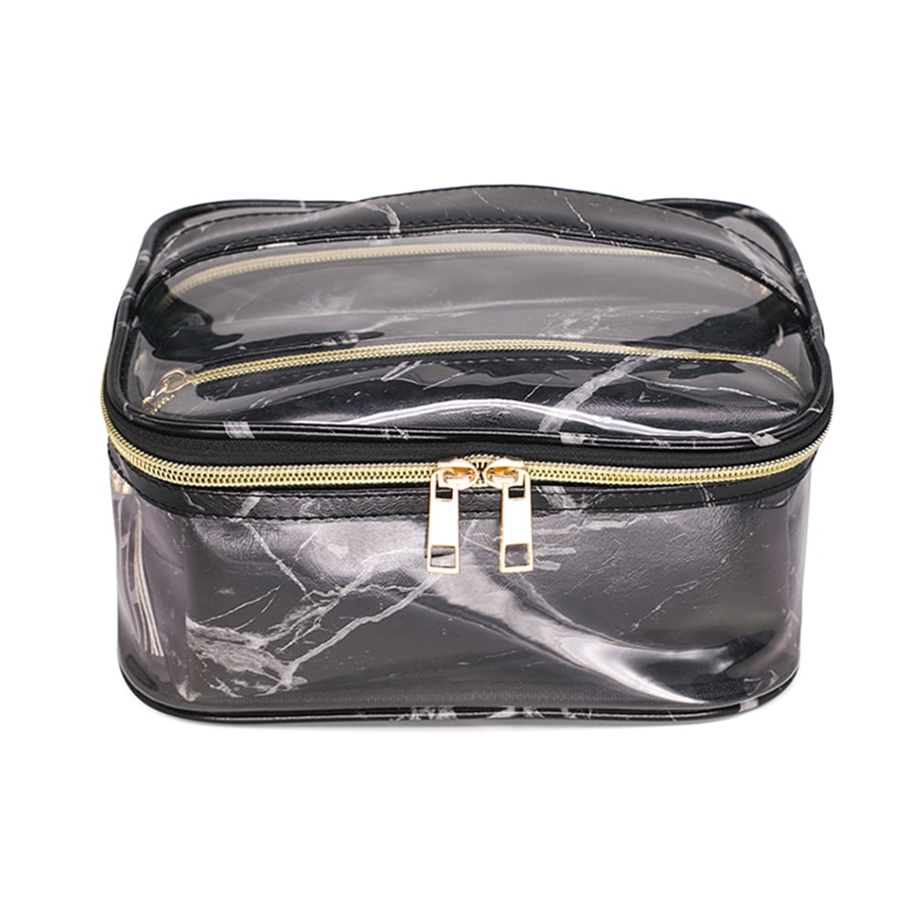 Download Makeup Storage Bag Marble Texture PVC Transparent Large ...
