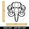thumbnail image 2 of Wooly Mammoth Head Self-Inking Rubber Stamp Ink Stamper - Sky Blue Ink - Medium 1 Inch, 2 of 7
