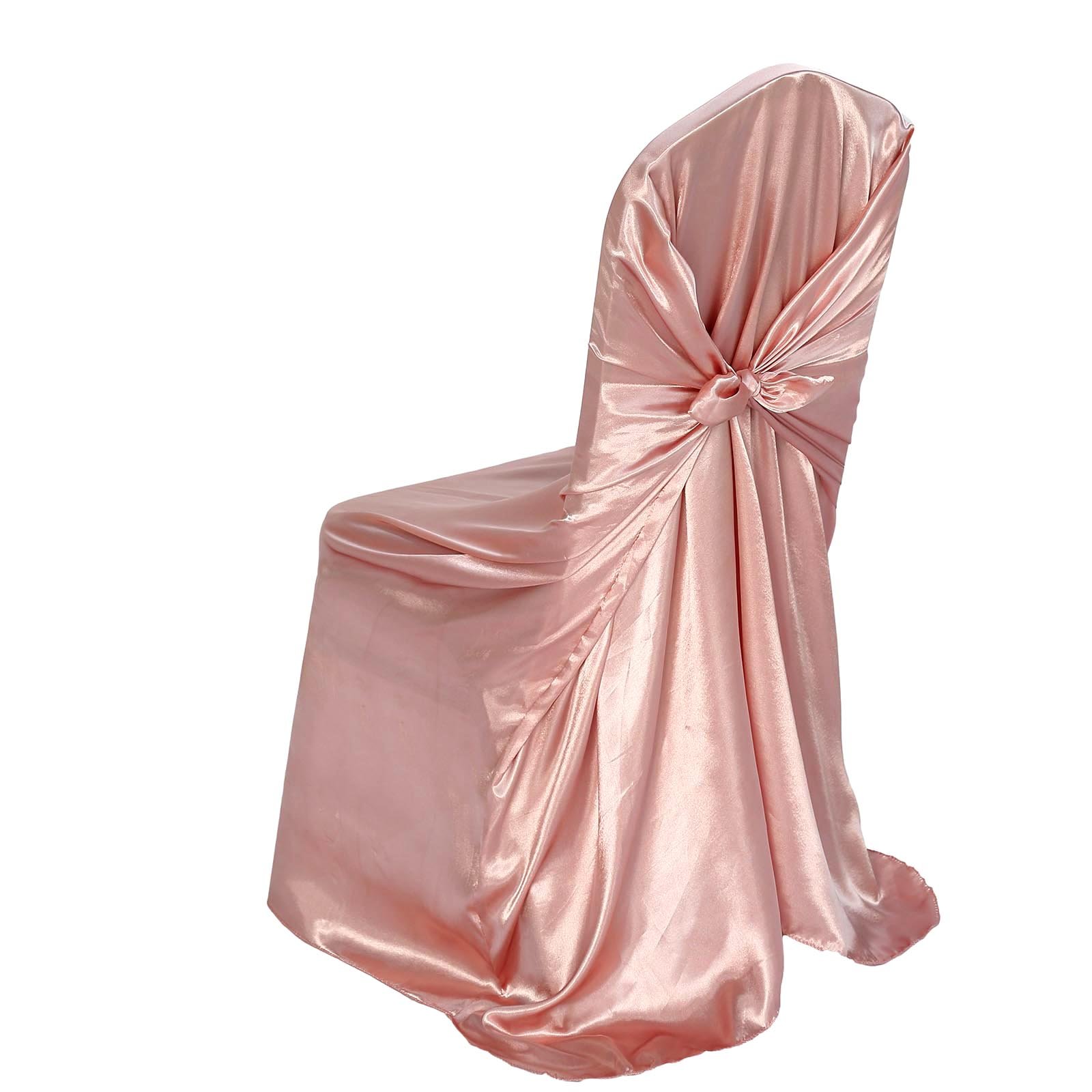 Efavormart Dusty Rose Silky Satin Universal Chair Covers Fits All Type