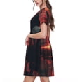 thumbnail image 2 of Balery Lone Rider Under Red Sky Vestidos sueltos de manga corta para mujer, vestidos de verano 2025, vestidos casuales de corte A con vuelo., 2 of 6