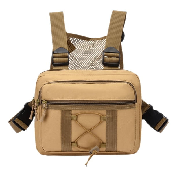 DQrwqpou Bolsas Chaleco Informales para Hombre Pecho Segura para Hombre Oxford para Viajes Senderismo (caqui)