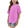 thumbnail image 6 of Ashirexll Girls Shirts, Summer Top, 5-15 Years Girls and Boys Fashion Gradient Color Printed T-shirts Loose Soft Short Sleeve Round Neck Summer Shirts, 6 of 7