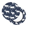 thumbnail image 3 of Round Bar Stool Seat Covers, Aesthetic reindeer moose navyblue Elastic Round Chair Cover Stool Seat Slipcover Bar Stool Cushions Round Pad for 12-14 inch, 3 of 7