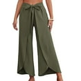 thumbnail image 5 of WTXUE Yoga Pants, Wide Leg Pants Women High Waisted Hippie Pants Boho Beach Plus Size Palazzo Pants, Sweatpants Womens Trousers Bell Bottoms, Olive green, 5 of 8