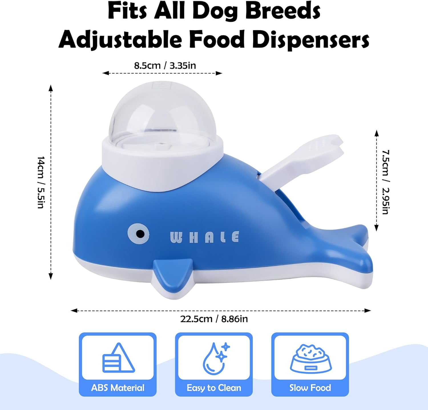 Cat & Dog Puzzle Treat Dispenser - Whale-Shaped Interactive Food Toy, Slow Feeder for Healthy Eating & IQ Training-dh