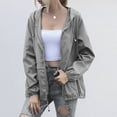 thumbnail image 4 of Casual Windproof Jacket for Women Hooded Waterproof Zipper Windproof Waterproof Raincoat Jacket Lightweight Packable Motorcycle Jacket Rain Jacket for Women Casual, 4 of 5