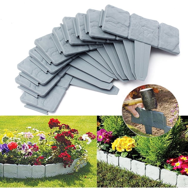 HLONK 10 Pcs Garden Crawl Outdoor Patio Decor Backyard Landscape Edging Border Solid Fiber Red