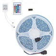 thumbnail image 3 of Kit de tira de luces 3528 de 5 m/16,4 pies con control remoto de 24 teclas Tira de luces impermeables RGB de 300 LED para el hogar Enchufe europeo de 100 a 240 V, 3 of 5