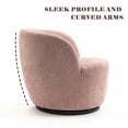 thumbnail image 2 of Kidol & Shellder Swivel Accent Chair Furry Round Barrel Chair 360 Degree Sofa Club Armchairs for Living Room Bedroom, Pink, 2 of 7