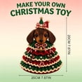 thumbnail image 3 of DIY Dachshund Christmas Tree Crochet Kit, Handmade Ornament Set with Pearl Beads Bell Bow Yarn Hook, Beginner Friendly, Multicolor, 20x20 cm, Cloth, 3 of 9