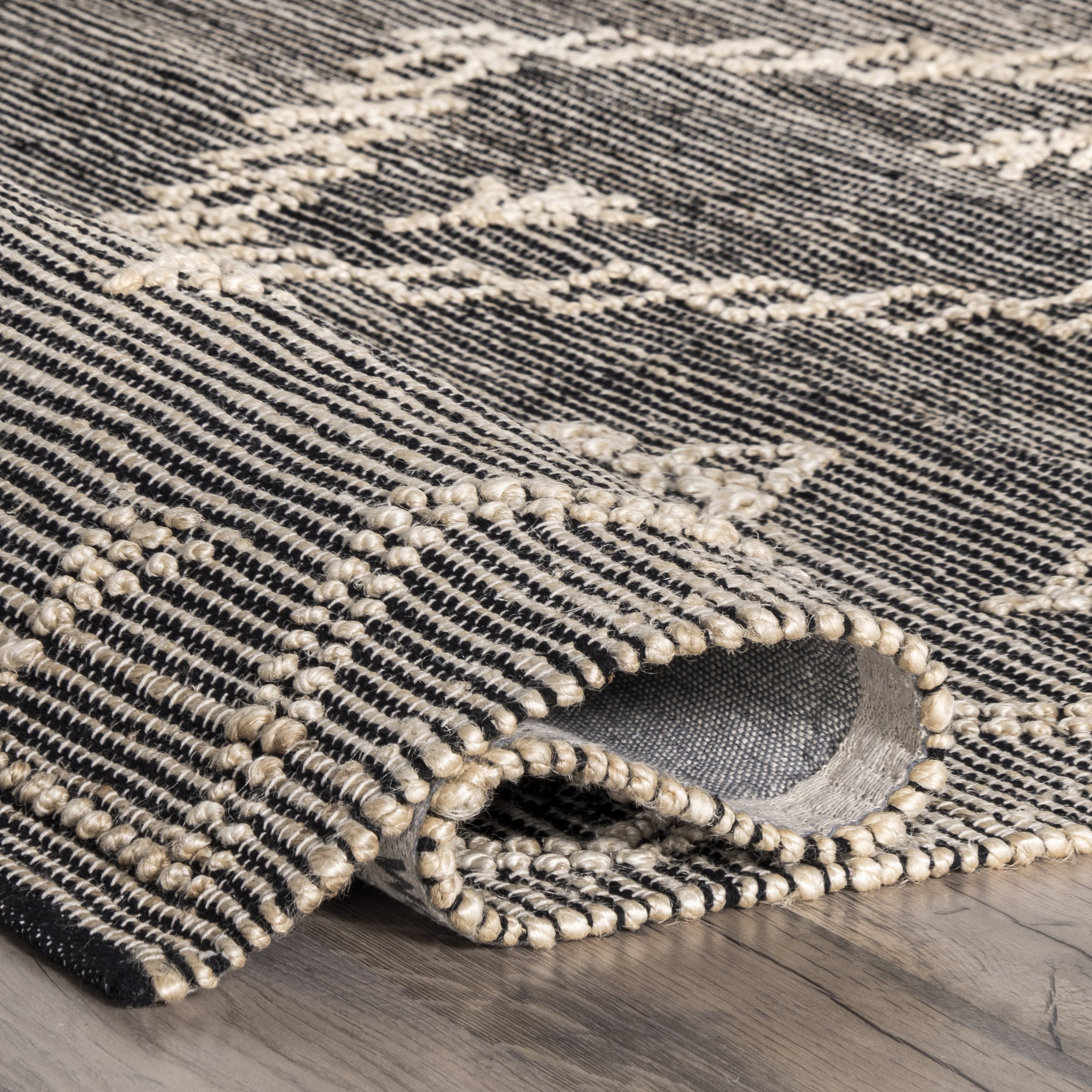 nuLOOM Julianne Handmade High-Low Jute Moroccan Area Rug, 7' 6" x 9' 6", Beige