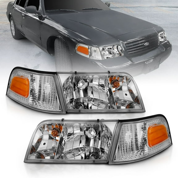 ANZO USA 121556 Crystal Headlights Fits select: 1998-2011 FORD CROWN VICTORIA