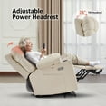 thumbnail image 3 of MCombo Small Size Electric Power Lift Recliner Chair Sofa with Massage and Dual Heating, Adjustable Headrest for Elderly People Petite, USB Ports, Extended Footrest, Faux Leather 7111 (Cream White), 3 of 9
