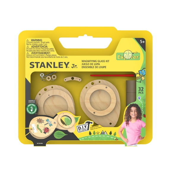 Red Toolbox Wood Magnifying Glass Kit