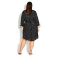 thumbnail image 2 of Avenue Women's Plus Size Woven Print Shirt Dress 3/4 Sleeves V-Neckline, 2 of 4