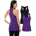 thumbnail image 1 of Women's Racerback Tank Tops Cotton Wide Strap Yoga Workout Undershirt Pack of 2, 1 of 7