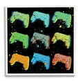 thumbnail image 2 of Stupell Industries Neon Pop Style Gaming Controllers Paint Splatter Graphic Art White Framed Art Print Wall Art, Design by Daphne Polselli, 2 of 5