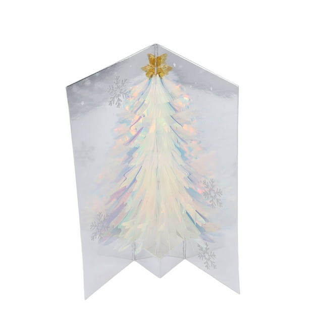 3D Christmas Cards, Paper Material Embossed Design Cute Style Popup Holiday Card For Celebration Blue,Green