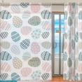 thumbnail image 2 of Floral Happy Easter Egg Semi Sheer Curtains Window Voile Drapes Panels Treatment-55x84in for Living Room Bedroom Kids Room, 2 Pieces, 2 of 4