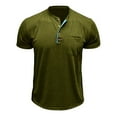 thumbnail image 6 of Wyobmus Men's Fashion Henley Shirt Lightweight Classic Casual T-Shirts Button Up Tees Top Clothes A-Olive Green, 6 of 6
