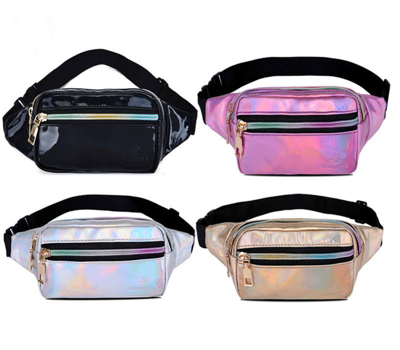 Holographic Fanny Pack Women Laser Bum Bag Travel Beach Shiny Waist Bags Gift Ba 