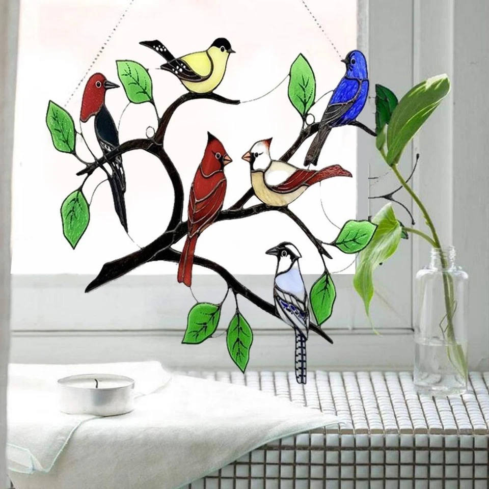 BUTTERFLY- Acrylic Window Hangings, Acrylic Window Panels, Gorgeous Birds With Chain - Art