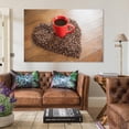 thumbnail image 3 of Coffee Cup With Heart Shaped Coffee Beans Poster Decorative Painting Canvas Wall Art Living Room Posters Bedroom Painting,Unframe-style,12x18inch(30x45cm), 3 of 8