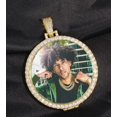 thumbnail image 1 of Collar con colgante de medallones de foto hecho a medida, cadena de tenis de 4mm, Color dorado y plateado, circonita cúbica Iced Out, regalo de joyería de Hip hop para hombres, 1 of 4
