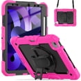 thumbnail image 2 of XYX For iPad Air 5th/4th Generation 10.9 inch 2022/2020 Case, 360 Rotating Shockproof Cover with Stand, Screen Protector, Shoulder Strap, Rose, 2 of 7