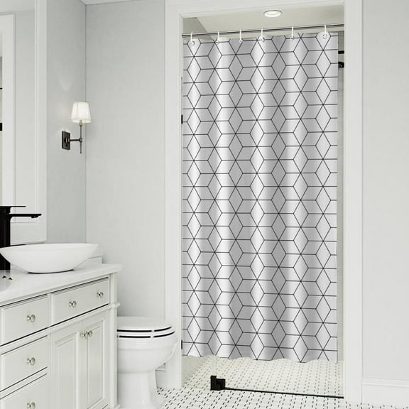 Black White Checkerboard Checkered Pattern Shower Curtain 36"x72" ,Bathroom Decorative Shower Curtains Set with 12 Hooks,Modern Waterproof Washable Shower Curtain