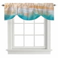 thumbnail image 2 of Abstract Summer Tie Up Valances Curtain, Adjustable Kitchen Green Ocean Beach Wave Valances for Windows Decor, Rod Pocket Short Curtains Set for Bedroom/Bathroom, 42"x12", 2 of 9