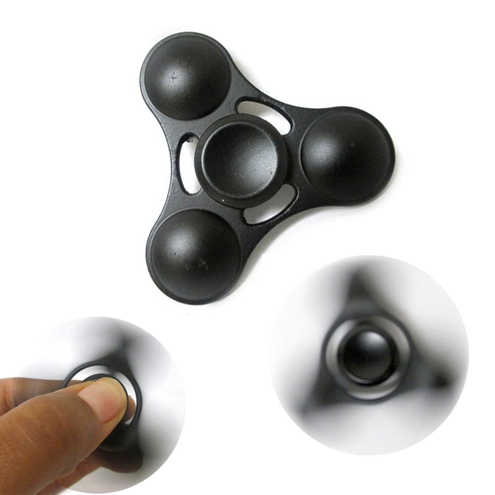 3 Knob Ball Tri Metal Hand Spinner Fidget Toy EDC ADHD Autism KID ADULT BLACK 