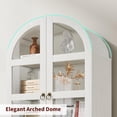 thumbnail image 4 of 71" Tall Arched Bookcase Cabinet, Wood Arched Bookshelf with Doors & Drawers, Large Arch Display Bookcase Cabinet with Storage, Farmhouse Storage Cabinet for Office Living Room, 4 of 9