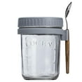 thumbnail image 2 of Water Bottle,10oz Overnight Oats Container Mason Jars With Lid And Spoon Portable Airtight Oatmeal Cup With Measurement Marks Wide Mouth Jars Breakfast Cup Container For Cereal Milk, 2 of 8