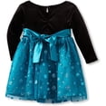 thumbnail image 2 of Youngland Infant & Toddler Girls Black & Teal Sparkle Dot Party Dress 12m, 2 of 2